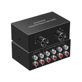 Maxbell Bi Directional 4 Way RCA Stereo Audio Switch Sound Receiver for Theater