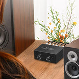 Maxbell Bi Directional 4 Way RCA Stereo Audio Switch Sound Receiver for Theater