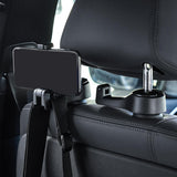 Maxbell 2 in 1 Car Seat Back Headrest Hook with Phone Holder for Umbrellas Bags Black