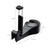 Maxbell 2 in 1 Car Seat Back Headrest Hook with Phone Holder for Umbrellas Bags Black