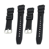 Maxbell Rubber Watch Band Strap Watch Band 18mm Width for W-735H F-108WH Sgw-400H Black Argent