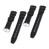 Maxbell Rubber Watch Band Strap Watch Band 18mm Width for W-735H F-108WH Sgw-400H Black Argent