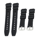 Maxbell Rubber Watch Band Strap Watch Band 18mm Width for W-735H F-108WH Sgw-400H Black Argent