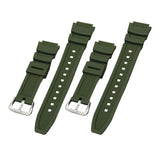 Maxbell Rubber Watch Band Strap Watch Band 18mm Width for W-735H F-108WH Sgw-400H Green Argent