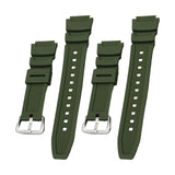 Maxbell Rubber Watch Band Strap Watch Band 18mm Width for W-735H F-108WH Sgw-400H Green Argent