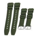 Maxbell Rubber Watch Band Strap Watch Band 18mm Width for W-735H F-108WH Sgw-400H Green Argent