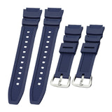Maxbell Rubber Watch Band Strap Watch Band 18mm Width for W-735H F-108WH Sgw-400H Dark Blue Argent