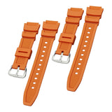 Maxbell Rubber Watch Band Strap Watch Band 18mm Width for W-735H F-108WH Sgw-400H Orange Argent