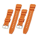 Maxbell Rubber Watch Band Strap Watch Band 18mm Width for W-735H F-108WH Sgw-400H Orange Argent