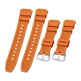 Maxbell Rubber Watch Band Strap Watch Band 18mm Width for W-735H F-108WH Sgw-400H Orange Argent