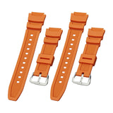 Maxbell Rubber Watch Band Strap Watch Band 18mm Width for W-735H F-108WH Sgw-400H Orange Argent