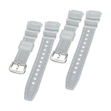 Maxbell Rubber Watch Band Strap Watch Band 18mm Width for W-735H F-108WH Sgw-400H Translucent Argent