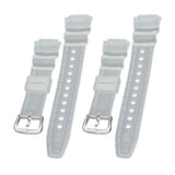 Maxbell Rubber Watch Band Strap Watch Band 18mm Width for W-735H F-108WH Sgw-400H Translucent Argent