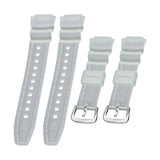 Maxbell Rubber Watch Band Strap Watch Band 18mm Width for W-735H F-108WH Sgw-400H Translucent Argent