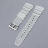Maxbell Rubber Watch Band Strap Watch Band 18mm Width for W-735H F-108WH Sgw-400H Translucent Argent