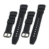 Maxbell Rubber Watch Band Strap Watch Band 18mm Width for W-735H F-108WH Sgw-400H Black Black