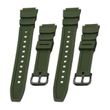 Maxbell Rubber Watch Band Strap Watch Band 18mm Width for W-735H F-108WH Sgw-400H Green Black