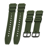 Maxbell Rubber Watch Band Strap Watch Band 18mm Width for W-735H F-108WH Sgw-400H Green Black
