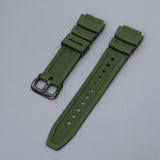 Maxbell Rubber Watch Band Strap Watch Band 18mm Width for W-735H F-108WH Sgw-400H Green Black