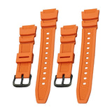 Maxbell Rubber Watch Band Strap Watch Band 18mm Width for W-735H F-108WH Sgw-400H Orange Black