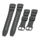Maxbell Rubber Watch Band Strap Watch Band 18mm Width for W-735H F-108WH Sgw-400H Grey Black