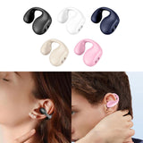 Maxbell 1 Piece Ear Clip Wireless Headset Portable HiFi Sound for Driving Business Black