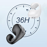 Maxbell 1 Piece Ear Clip Wireless Headset Portable HiFi Sound for Driving Business Black