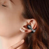 Maxbell 1 Piece Ear Clip Wireless Headset Portable HiFi Sound for Driving Business Black