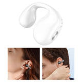 Maxbell 1 Piece Ear Clip Wireless Headset Portable HiFi Sound for Driving Business White