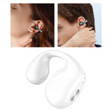 Maxbell 1 Piece Ear Clip Wireless Headset Portable HiFi Sound for Driving Business White