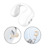 Maxbell 1 Piece Ear Clip Wireless Headset Portable HiFi Sound for Driving Business White