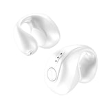 Maxbell 1 Piece Ear Clip Wireless Headset Portable HiFi Sound for Driving Business White