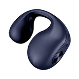 Maxbell 1 Piece Ear Clip Wireless Headset Portable HiFi Sound for Driving Business Blue