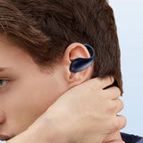 Maxbell 1 Piece Ear Clip Wireless Headset Portable HiFi Sound for Driving Business Blue