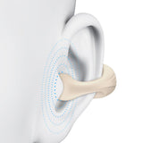 Maxbell 1 Piece Ear Clip Wireless Headset Portable HiFi Sound for Driving Business Beige