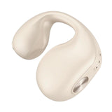 Maxbell 1 Piece Ear Clip Wireless Headset Portable HiFi Sound for Driving Business Beige