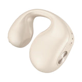 Maxbell 1 Piece Ear Clip Wireless Headset Portable HiFi Sound for Driving Business Beige