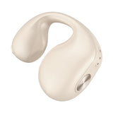 Maxbell 1 Piece Ear Clip Wireless Headset Portable HiFi Sound for Driving Business Beige