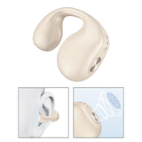Maxbell 1 Piece Ear Clip Wireless Headset Portable HiFi Sound for Driving Business Beige