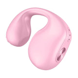 Maxbell 1 Piece Ear Clip Wireless Headset Portable HiFi Sound for Driving Business Pink