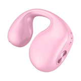 Maxbell 1 Piece Ear Clip Wireless Headset Portable HiFi Sound for Driving Business Pink