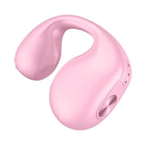 Maxbell 1 Piece Ear Clip Wireless Headset Portable HiFi Sound for Driving Business Pink