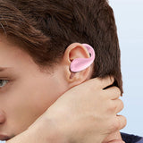 Maxbell 1 Piece Ear Clip Wireless Headset Portable HiFi Sound for Driving Business Pink
