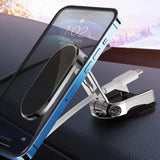 Maxbell Magnetic Car Phone Holder Alloy Home Adjustable Rotatable Portable Universal Argent