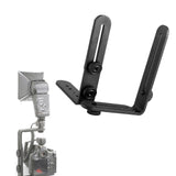 Maxbell Dual L Shape Camera Flash Bracket Extension Bar Heavy Duty for DSLR Camera