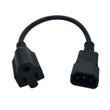 Maxbell Power Cord IEC320 C14 to American Standard 5-15R Extension Cable 0.6M 3 Pin