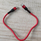 Maxbell USB C to USB c data Cable 3.8mm Od Durable for Computer Smartphones Notebook 30cm Red