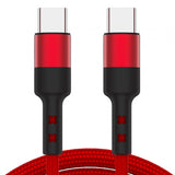 Maxbell USB C to USB c data Cable 3.8mm Od Durable for Computer Smartphones Notebook 30cm Red
