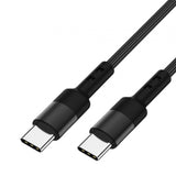 Maxbell USB C to USB c data Cable 3.8mm Od Durable for Computer Smartphones Notebook 50cm Black
