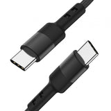 Maxbell USB C to USB c data Cable 3.8mm Od Durable for Computer Smartphones Notebook 50cm Black